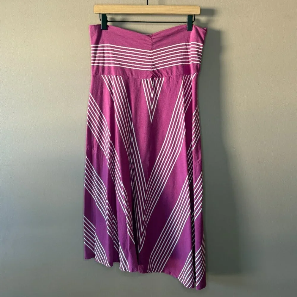 Women's M Patagonia Kamala Convertible Dress/Skirt Purple & White Chevron - Picture 3 of 11